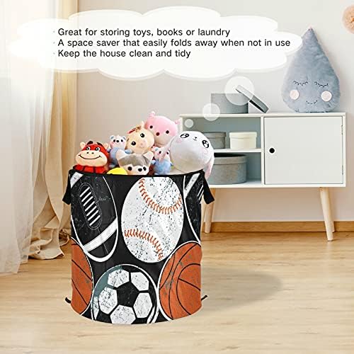 כדורי ספורט קופצים כביסה מכבסה עם סל אחסון מתקפל מכסה תיק כביסה מתקפל לפיקניקים לדירות
