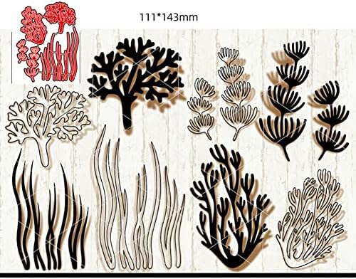 Ikasefu Metal Ocean Ocean Cuts לייצור כרטיסים, דג זהב ים מדוזה צמחים צמחים מימיים חותכים Diy Diy Crafting Stensils
