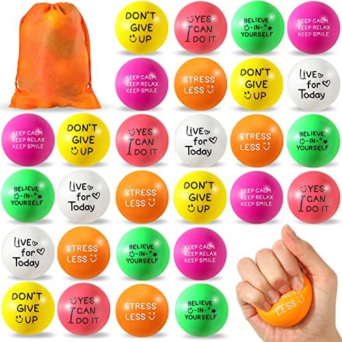 48 חתיכות מוטיבציה כדורי לחץ לילדים מבוגרים 1.97 אינץ כדורי לחץ בתפזורת עם השראה ציטוטים צבעוני קצף כדור מתנות