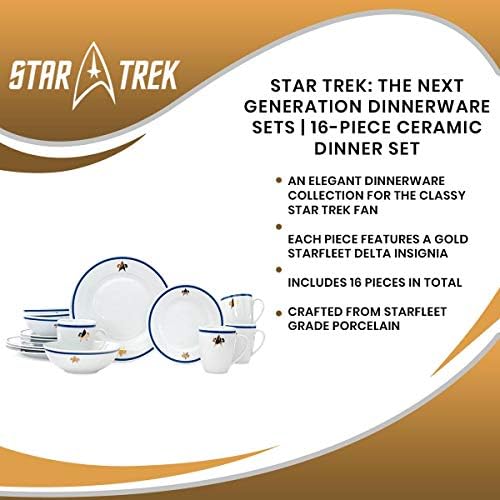 מסע בין כוכבים מערך ארוחת הערב של החרסינה של הדור הבא 16 חלקים כולל צלחות, קערות וכוסות