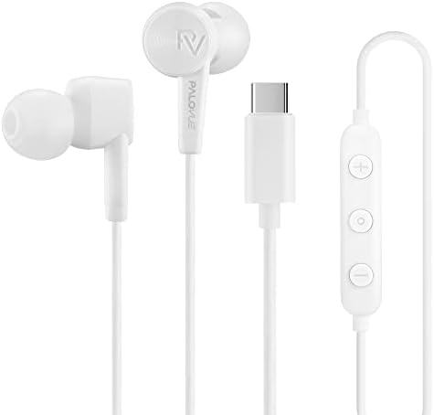Palovue USB סוג C אוזניות באוזניות אוזניות אוזניות עם בקרת מיקרופון ונפח תואמות לפיקסל Google