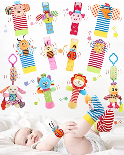 רעשן רך של תינוקות יילודים, צמיד יד רעשן כף יד גרב כף רגל גרב, צעצועי פיתוח תינוקות של תינוקות לזרוע