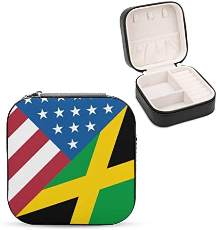 דגל ג'מייקני אמריקאי מטייל לנשים פרמיום תיבת תכשיטים קטנות שרשרת טבעת מארגן אחסון מיני מארז תצוגה