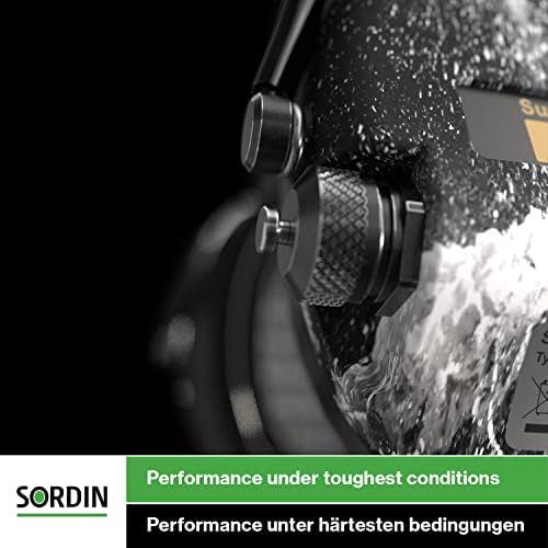 Sordin Supreme Pro x - הגנה מפני שמיעה פעילה, צמצום הרעש מאפסי אוזניים - סרט עור שחור וכוסות