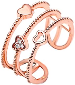 2023 תכשיטים חדשים של טמפרמנט אהבה פתוחה טבעת יהלום עם שלוש שכבות טבעת טבעות חלולות טבעות מגניבות