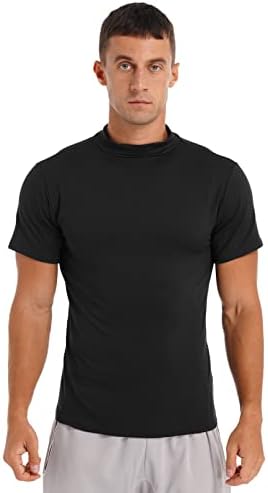 חולצה בסיסית של אייסלור חולצות שרוול קצר שרוול מדומה חולצות טריקו תחתונים תחתונים תרמיים.