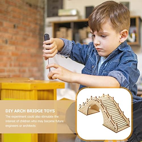 IBASENICE 1 סט קשת גשר צעצועי עץ מבנה מדעי מבנה מוערם צעצוע בגשר בעבודת יד הרכיב צעצוע DIY מדע לומד משחקי