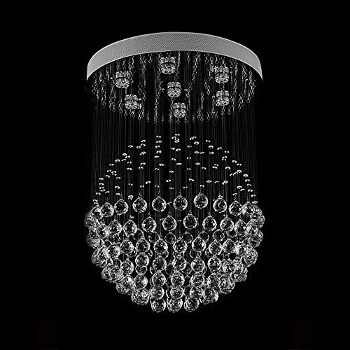 מנורת תליון Ozzki גביש גשם נברשת גשם תאורת תקרת LED משובצת נברשת נברשת לחדר אוכל לחדר אוכל סלון סומק סומק מתקן