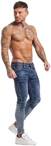 ג 'ינס סקיני ג' ינס לגברים למתוח קרע רגל מחודדת