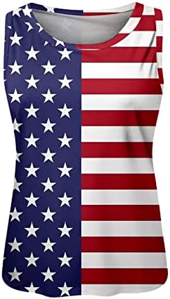 4 ביולי חולצות לנשים אמריקאי דגל קיץ ללא שרוולים צוות צוואר גופיות כוכבים פסים חולצות מקרית חולצה טוניקת חולצות