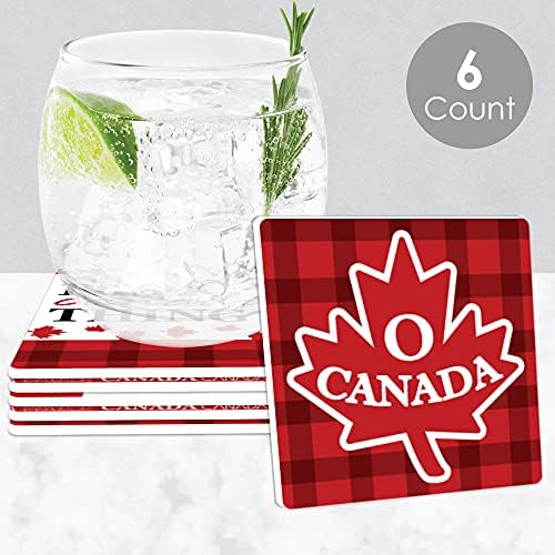 נקודה גדולה של אושר יום קנדה - קישוטים למסיבות קנדיות מצחיקות - חופי שתייה - סט של 6
