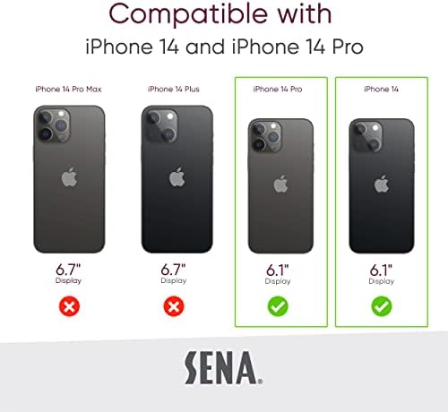 כיס טלפון סלולרי של שרוול עור סנה לאייפון 14 ו- iPhone 14 Pro, שרוול טלפון סלולרי של עור מלא עם פרופיל