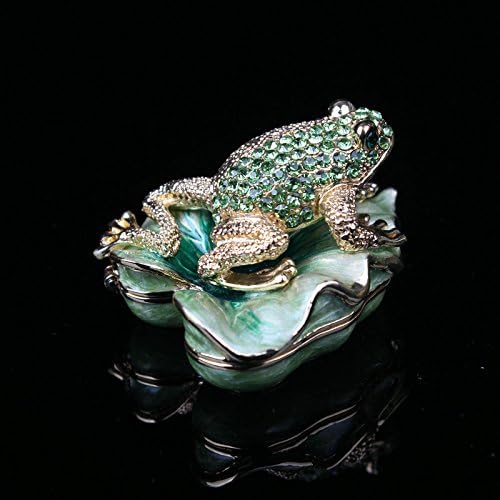 Znewlook Crystal צפרדע עלה תכשיט תכשיטים קופסת תכשיטים