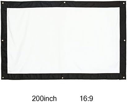 מסך הקרנת vgeby1, וילון מסך הקרנת סרט חיצוני עמיד עם קיר קיר בגודל 200 אינץ '16: 9 עבור שחקני וידאו