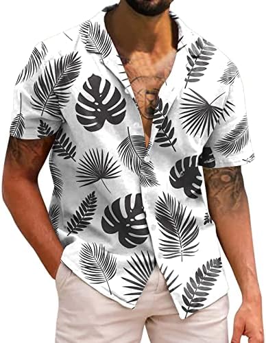 גברים של מזדמן הוואי חולצה קצר שרוול בציר מודפס מחנה חולצה מזדמן כפתור למטה חולצה חולצות חולצה טיז