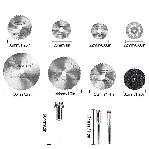 10 יחידות גלגל חיתוך יהלום מנותק דיסקים כלים סיבוביים מצופים עם 22 ממ עבור דרמל