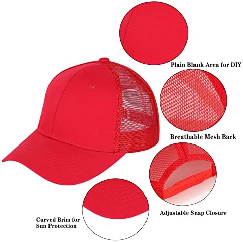 ELFCOOL 4 חבילה יוניסקס ריק בייסבול כובע גב גב בייסבול כובעי כובעי משאית כובע רשת מתכווננת כובעי