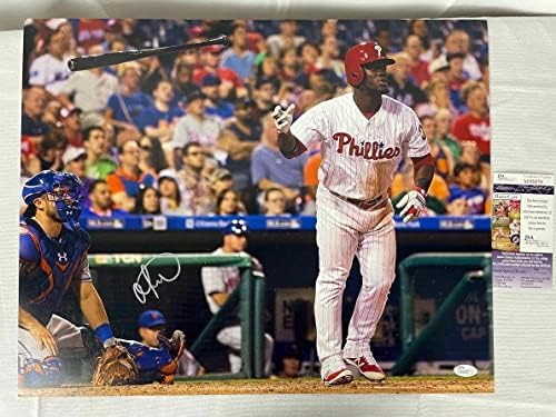 Odubel Herrera חתמה על חתימה עם חתימה פילדלפיה פיליס 16x20 JSA M95878 - תמונות MLB עם חתימה