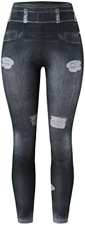 אימון חידוש חותלות מותניים גבוהות הדפסת ג'ינס נוח נוח ללא ראו דרך מכנסי יוגה לחותלות אתלטיקה בחדר