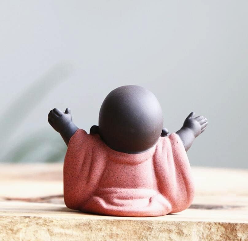 אכילה סינית זשה תה חיית מחמד צחוק תינוק בודהה פסל נזיר פסלון תה תה חיית מחמד לתה לבית מגש תה לעיצוב