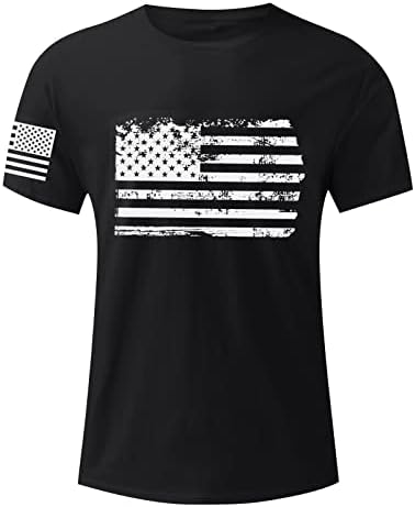 חולצות טריקו של חולצות גברים של RTRDE דגל ארהב דגל גרפיקה חולצות שרוול קצר אמריקאי חולצות וינטג