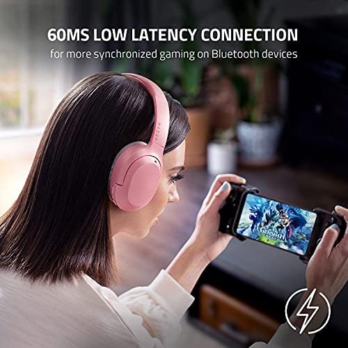 Razer Opus x אוזניות חביון נמוך אלחוטי: ביטול רעש פעיל - Bluetooth 5.0-60ms ותחנת בסיס V2 כרומה: תאורת Chroma