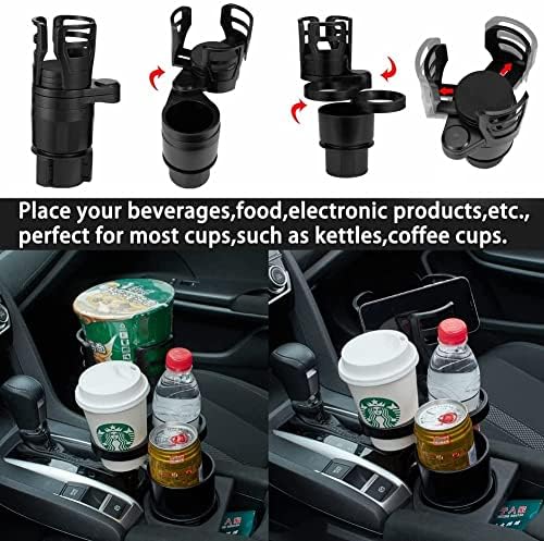 מרחיב מחזיק כוס לרכב 4 ב-1 מתאם רב תכליתי מתכוונן 360*בסיס מסתובב לבקבוקי משקאות קפה בבקבוקים של 17 עוז-20