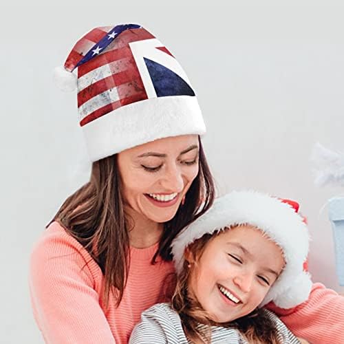 בציר ארהב ובריטניה דגל חג המולד כובע אישית סנטה כובע מצחיק חג המולד קישוטים