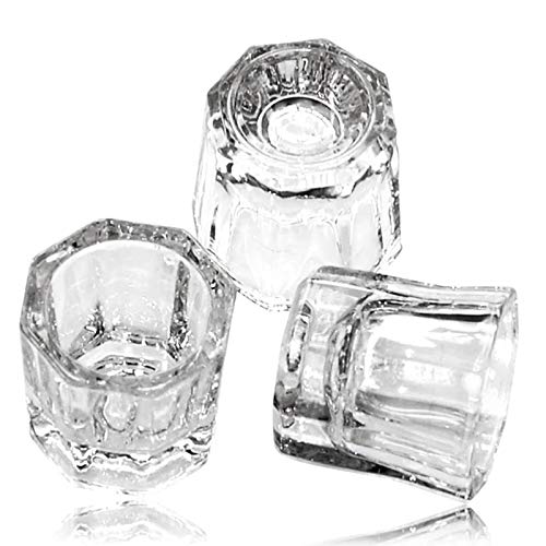 6 יחידות קריסטל דאפן מונומר צלחת זכוכית קריסטל כוס דאפן צלחת ארקילית אבקת נוזל מחזיק מיכל שקוף
