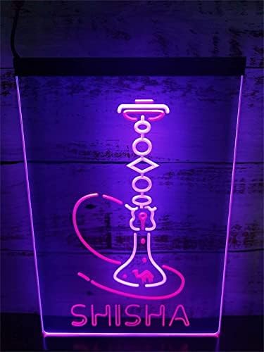 DVTEL SHISHA Shop Neon Sign Belת LED דוגמנות אור אותיות זוהרות שלט לוח אקרילי ניאון אור דקורטיבי, 30x40