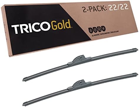 Trico Gold® 22 אינץ 'חבילה של 2 להבי מגבים של החלפת רכב לרכב לרכב שלי, התקנת DIY קלה ונראות דרכים