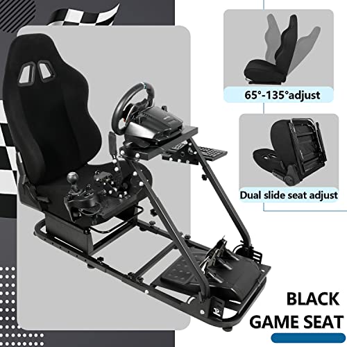 מירוץ Minneer/מעמד גלגל מעופף PS4 סימולטור תא הטייס עם מושב תואם ל- Logitech G25 G27 G29 G920 G923 Traffmaster