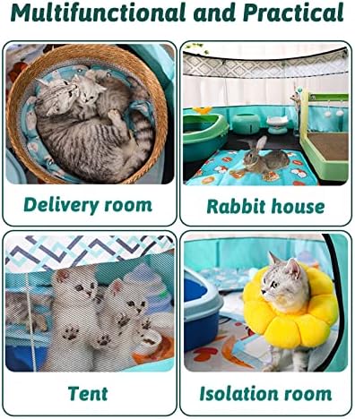 BNOSDM Rabbit Playpen עם רוכסן עליון נייד חיות מחמד קטן כלוב אוהל ארנב ארנב פופ -אפ פופ -אפ פלייני