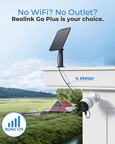Reolink Go Plus Celluar מצלמת אבטחה - 4G 2K No WiFi, LTE Camer
