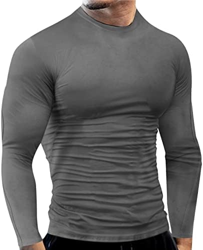 PDFBR Mens Mens Demarsion חולצות טריקו שרוול ארוך שריר רזה מתאים לייבוש מהיר עליון צמרות חדר כושר אלסטי