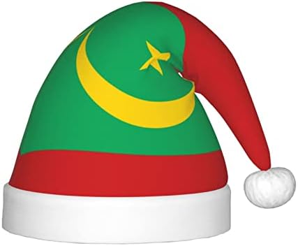דגל של מאוריטניה סנטה כובע ילדים חג המולד כובעי קטיפה חג המולד כובע עבור חג המולד לשנה חדשה חג פסטיבל