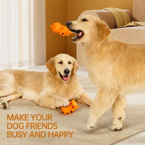 צ ' רלם כלב צעצועי עבור לועס אגרסיבי, גור ללעוס צעצועי בקיעת שיניים טבעי גומי קול מושך תשומת לב / להפחית