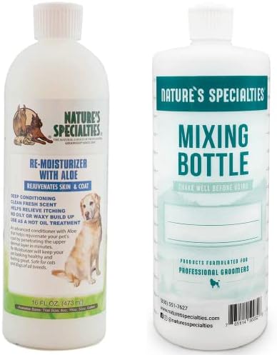 ההתמחויות של הטבע ערבוב בקבוק וכלב מרכך להתרכז צרור, קל לקריאה מדידות ערבוב בקבוק 32 עוז, קרם לחות מחדש