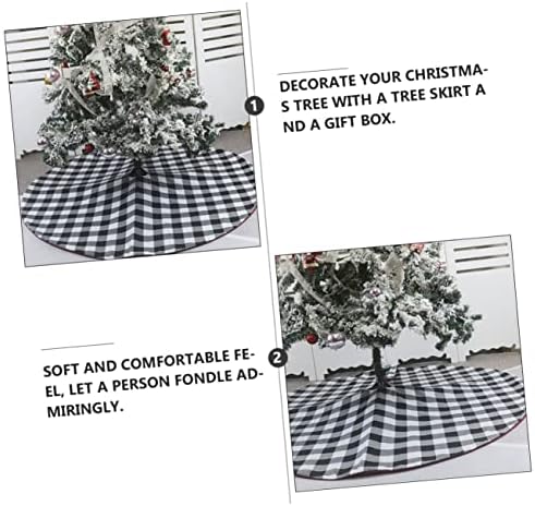 חצאית עץ חג המולד לוקסשיני אופנתית תפאורה ביתית שחורה צ'ירסטמות עץ שטיח שטיח קיצוץ עץ חג המולד שטיח