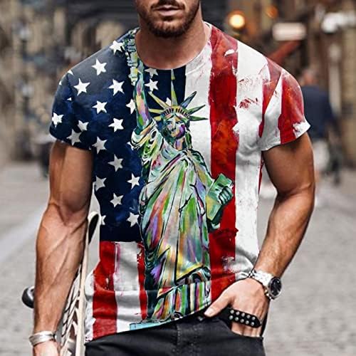 חולצות טריקו של שרוול קצר של UBST Mens Patriotic
