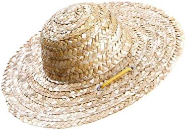 חיות מחמד סומבררו קש כובע - קיץ שמש הגנת כובע מתכוונן הוואי גן שמש דלי כובע חוף כובע עבור גור