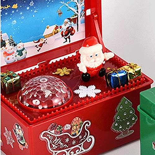 XJJZS קישוט לחג המולד צבעוני זוהר קופסת מוזיקה אלקטרונית קופסת מוסיקה של גבר זקן