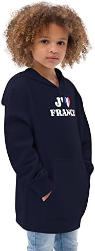 נוער J'aime France Flag Hoodie לבנות - קפוצ'ון לבנים אני אוהב קפוצ'ון צרפת לבני נוער פליס