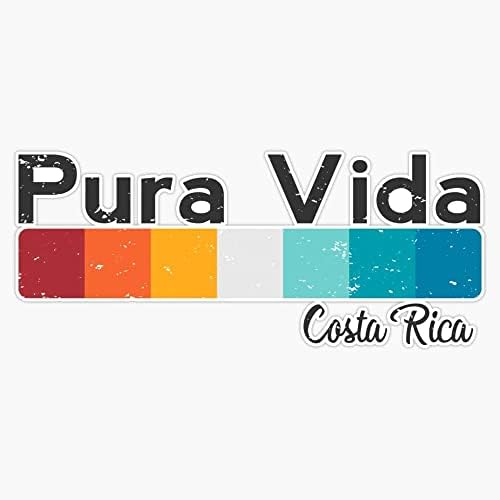 PURA VIDA COSTA RICA - חופשה קיץ עיצוב מצחיק מדבקת מדבקה עמיד למים מדבקה מחשב נייד מדבקה מדבקה 5 אינץ '