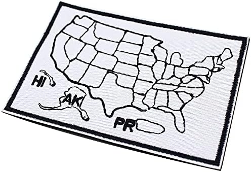 מדינות טיילו ארצות הברית מפה אופנוענים טלאי טלאי לולאת וו רקומים סמל אפליקציה לסמל תרמילים כובעי