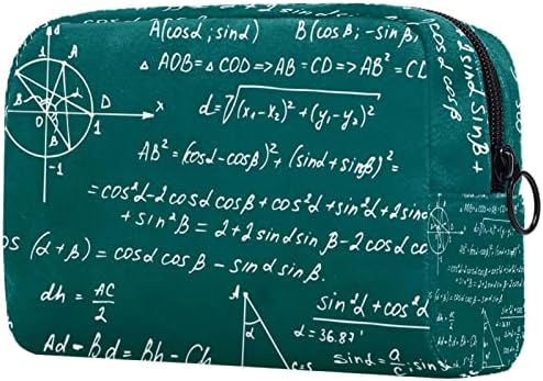 תיק קוסמטי של Tbouobt לנשים, תיקי איפור מרווחים לטיולי טוארה מתנה, משוואת מתמטיקה בשחור לבן