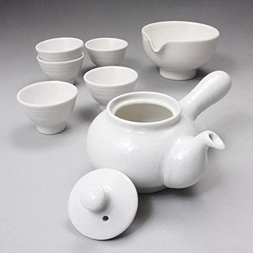 סגנון קוריאני טקס תה חרסינה לבן טהור שירות שלם מתנה סט מתנה קרמיקה חרס 11.8 גרם ידית צדדית סיר תה 5 כוסות