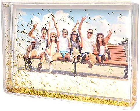 מסגרת תמונה נצנצים של קינגהו מסגרות צילום אקריליות נוזליות חמודות לחברים משפחתיים מתנות, הרכבה