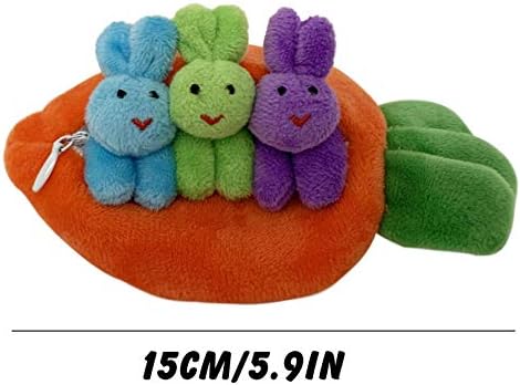 Ussuma 6 '' גזר חמוד צעצועי קטיפה ממולאים 3 קישוטי בובה ארנב כרית המותני רך כרית אחורה
