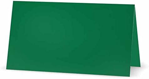 כדורגל כדור על ירוק כרטיסי מקום - אוהל סגנון-10 חבילה - לבן ריק קדמי מוצק צבע גבול-מיקום שולחן